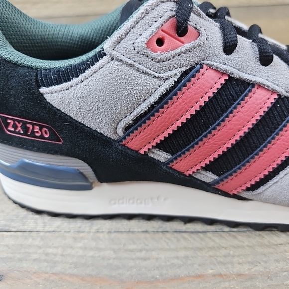 adidas ZX 750 Originals Men's Retro Shoes Black/Wonder Red/Grey - Picture 11 of 11